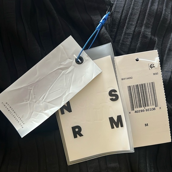 Simon Miller Asymmetric Wide Rib Maxi Dress in Black, Size M New w/Tag - Picture 5 of 8